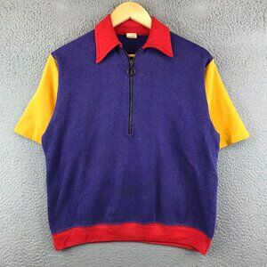 Vintage Penny 60's Patchwork Quarter Zip T‎ shirt size M